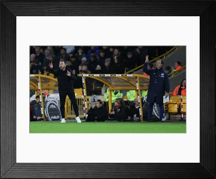 Framed Print : Premier League Showdown: Wolverhampton Wanderers vs. Brighton and Hove Albion (5 Nov. 2022, Molineux Stadium)