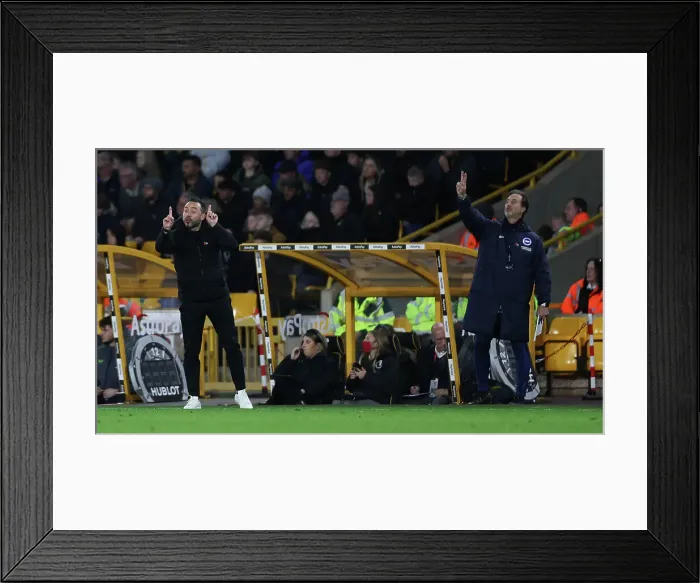 Framed Print : Premier League Showdown: Wolverhampton Wanderers vs. Brighton and Hove Albion (05NOV23) Framed Print : Premier League Showdown: Wolverhampton Wanderers vs. Brighton and Hove Albion (05NOV23)