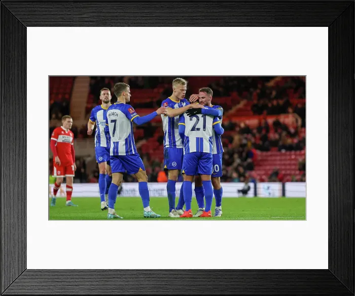 Framed Print : FA Cup Showdown: Middlesbrough vs. Brighton and Hove Albion (07JAN23) - Battle at Riverside Stadium Framed Print : FA Cup Showdown: Middlesbrough vs. Brighton and Hove Albion (07JAN23) - Battle at Riverside Stadium