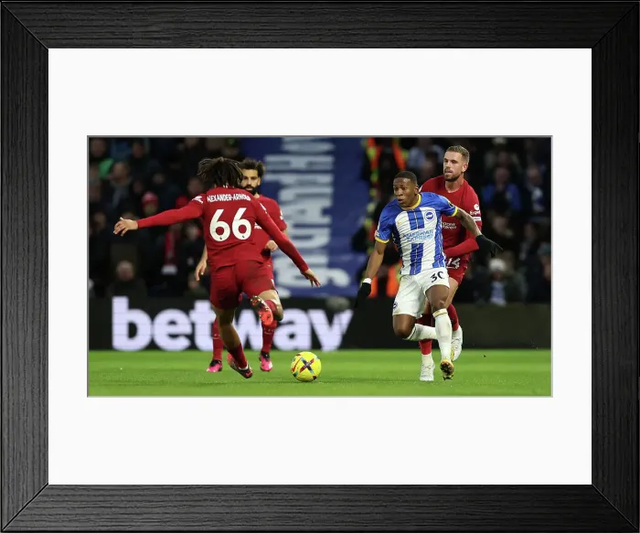 Framed Print : Intense Premier League Showdown: Brighton & Hove Albion vs. Liverpool (14Jan23) Framed Print : Intense Premier League Showdown: Brighton & Hove Albion vs. Liverpool (14Jan23)