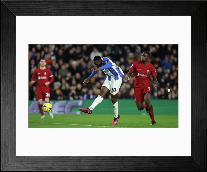 Framed Print : Intense Premier League Showdown: Brighton & Hove Albion vs. Liverpool (14Jan23) Framed Print : Intense Premier League Showdown: Brighton & Hove Albion vs. Liverpool (14Jan23)