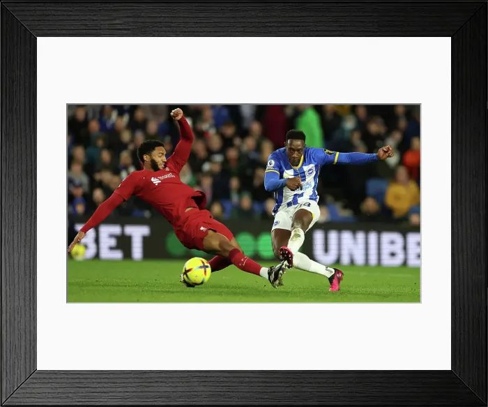 Framed Print : Intense Premier League Clash: Brighton & Hove Albion vs. Liverpool (14JAN23) Framed Print : Intense Premier League Clash: Brighton & Hove Albion vs. Liverpool (14JAN23)