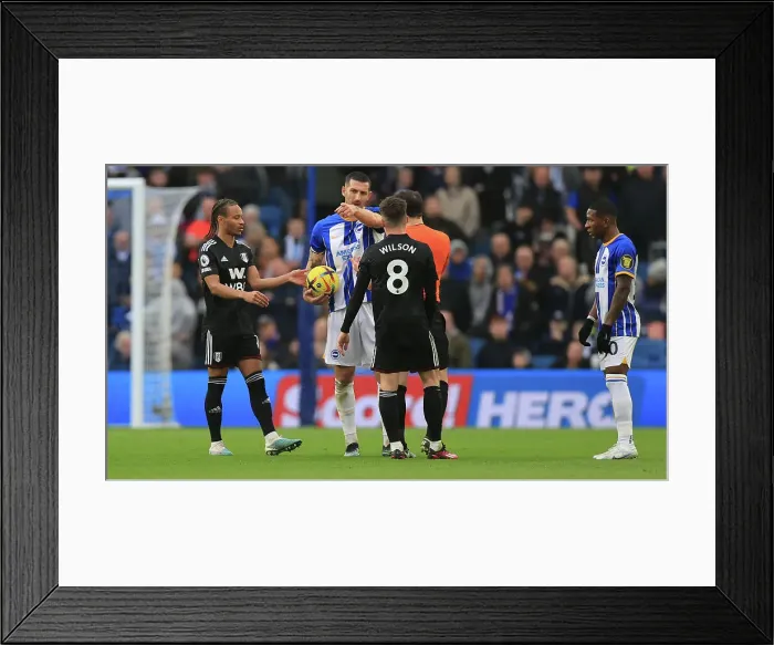Framed Print : Intense Premier League Showdown: Brighton & Hove Albion vs. Fulham (18Feb23) Framed Print : Intense Premier League Showdown: Brighton & Hove Albion vs. Fulham (18Feb23)