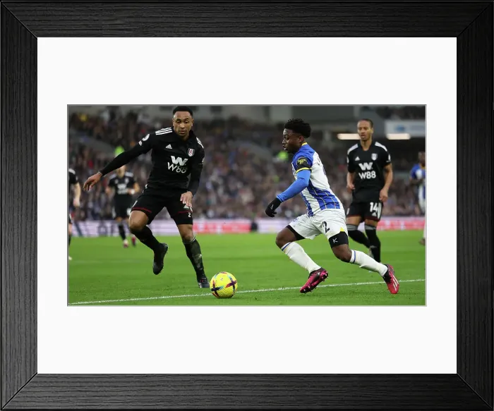 Framed Print : Intense Premier League Clash: Brighton & Hove Albion vs. Fulham (18Feb23) Framed Print : Intense Premier League Clash: Brighton & Hove Albion vs. Fulham (18Feb23)