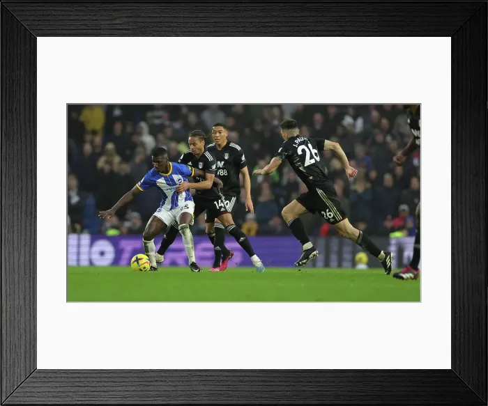 Framed Print : Intense Premier League Showdown: Brighton & Hove Albion vs. Fulham (18Feb23) Framed Print : Intense Premier League Showdown: Brighton & Hove Albion vs. Fulham (18Feb23)