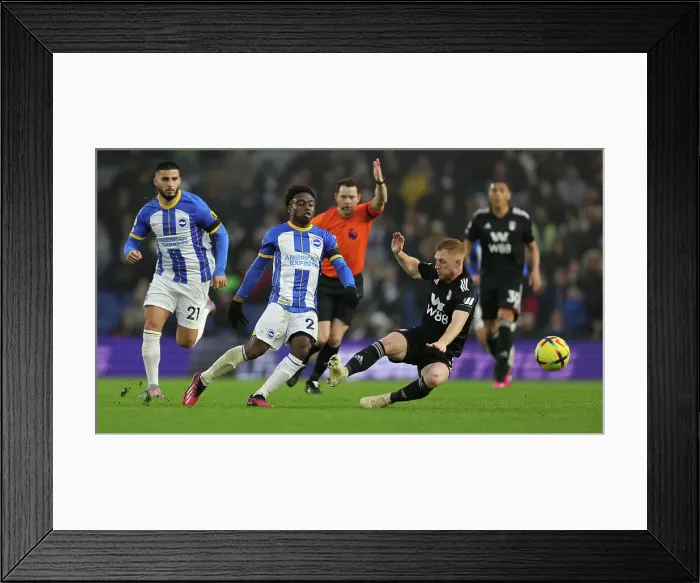 Framed Print : Intense Premier League Clash: Brighton & Hove Albion vs. Fulham (18Feb23) Framed Print : Intense Premier League Clash: Brighton & Hove Albion vs. Fulham (18Feb23)