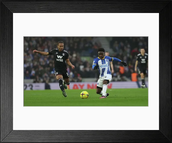 Framed Print : Intense Premier League Clash: Brighton & Hove Albion vs. Fulham (18FEB23) Framed Print : Intense Premier League Clash: Brighton & Hove Albion vs. Fulham (18FEB23)