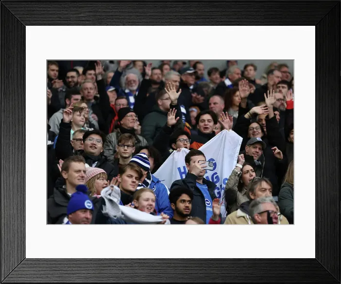 Framed Print : Intense Battle: Brighton and Hove Albion vs. Fulham (18FEB23) - Premier League Rivalry Framed Print : Intense Battle: Brighton and Hove Albion vs. Fulham (18FEB23) - Premier League Rivalry
