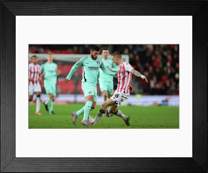 Framed Print : Intense FA Cup Fifth Round Clash: Stoke City vs. Brighton and Hove Albion (28FEB23) Framed Print : Intense FA Cup Fifth Round Clash: Stoke City vs. Brighton and Hove Albion (28FEB23)