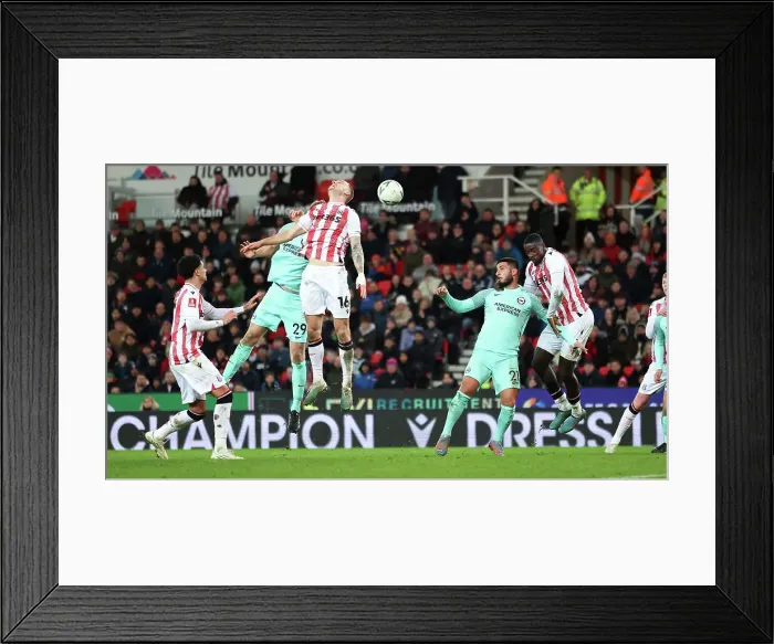 Framed Print : Intense FA Cup Fifth Round Clash: Stoke City vs. Brighton and Hove Albion (28FEB23)