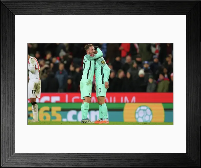 Framed Print : Intense Battle in FA Cup: Stoke City vs. Brighton and Hove Albion at Bet365 Stadium (28FEB23)