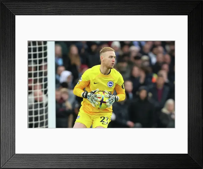 Framed Print : Intense Moment: Jason Steele's Focus in the 2022 / 23 Brighton & Hove Albion vs. West Ham United Premier League Clash Framed Print : Intense Moment: Jason Steele's Focus in the 2022 / 23 Brighton & Hove Albion vs. West Ham United Premier League Clash