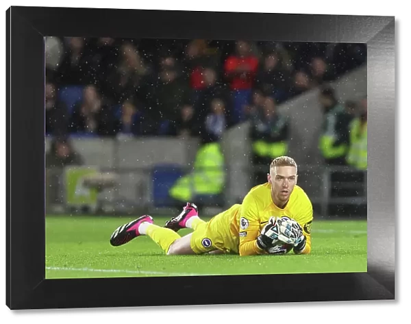 Jason Steele Gathers Ball in Intense Brighton and Hove Albion vs. Crystal Palace Clash (15MAR23)