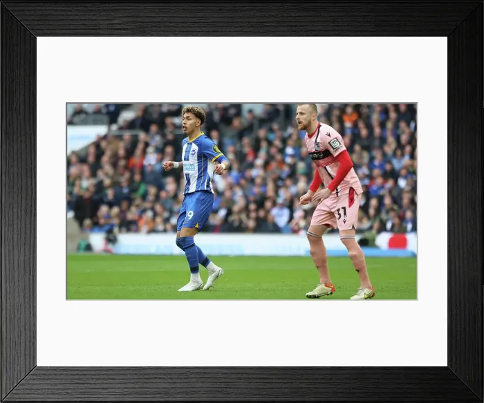 Framed Print : FA Cup Quarter-Final: Brighton & Hove Albion vs. Grimsby Town (2022 / 23) - Battle at the American Express Community Stadium Framed Print : FA Cup Quarter-Final: Brighton & Hove Albion vs. Grimsby Town (2022 / 23) - Battle at the American Express Community Stadium