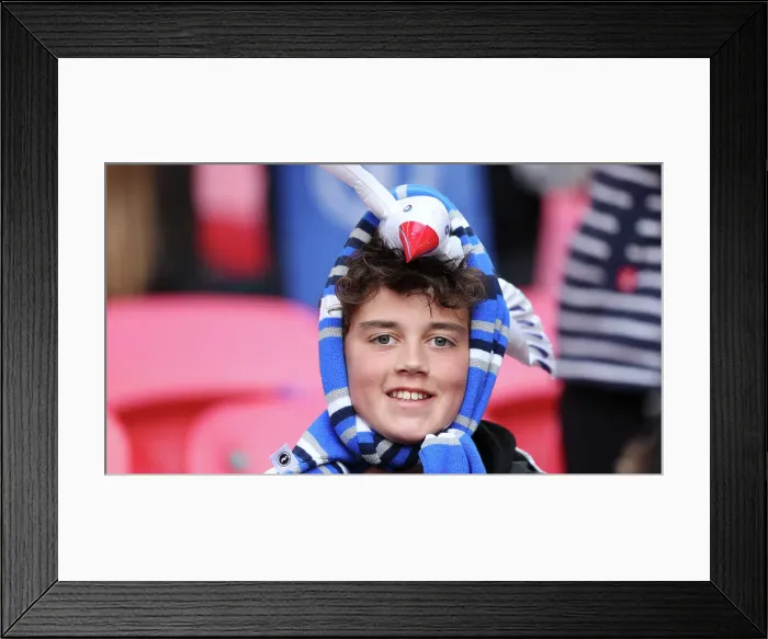 Framed Print : Sea of Albion: FA Cup Semi-Final Showdown at Wembley (23APR23) vs Manchester United Framed Print : Sea of Albion: FA Cup Semi-Final Showdown at Wembley (23APR23) vs Manchester United