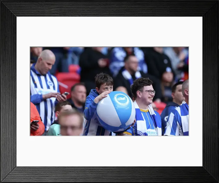 Framed Print : Sea of Albion: FA Cup Semi-Final Showdown at Wembley (23APR23) vs Manchester United Framed Print : Sea of Albion: FA Cup Semi-Final Showdown at Wembley (23APR23) vs Manchester United