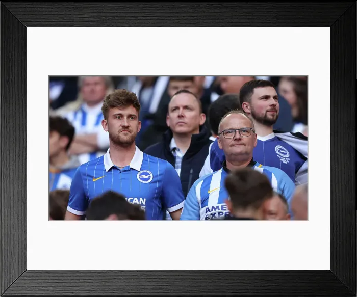 Framed Print : Sea of Albion: FA Cup Semi-Final Showdown at Wembley (23APR23) vs Manchester United Framed Print : Sea of Albion: FA Cup Semi-Final Showdown at Wembley (23APR23) vs Manchester United