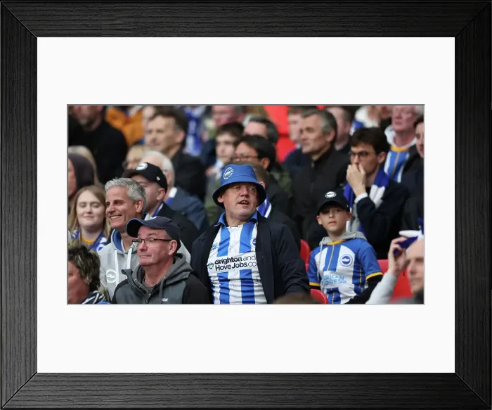 Framed Print : Passionate Moments: Brighton and Hove Albion FA Cup Semi-Final vs Manchester United at Wembley Stadium (23APR23) Framed Print : Passionate Moments: Brighton and Hove Albion FA Cup Semi-Final vs Manchester United at Wembley Stadium (23APR23)