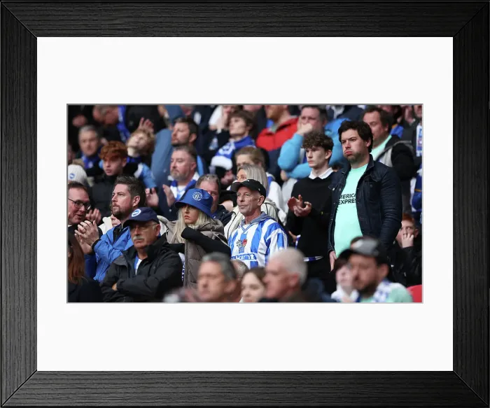Framed Print : Electric Seaside Atmosphere: Brighton and Hove Albion Fans at FA Cup Semi-Final vs Manchester United (23APR23) Framed Print : Electric Seaside Atmosphere: Brighton and Hove Albion Fans at FA Cup Semi-Final vs Manchester United (23APR23)