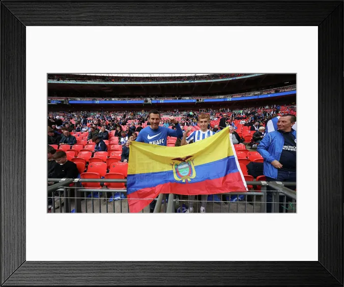 Framed Print : Sea of Albion: FA Cup Semi-Final Showdown at Wembley (23APR23) vs Manchester United Framed Print : Sea of Albion: FA Cup Semi-Final Showdown at Wembley (23APR23) vs Manchester United