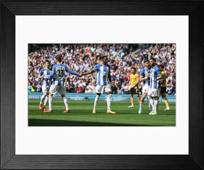 Framed Print : Premier League Battle: Brighton & Hove Albion vs. Wolverhampton Wanderers (29APR23) Framed Print : Premier League Battle: Brighton & Hove Albion vs. Wolverhampton Wanderers (29APR23)