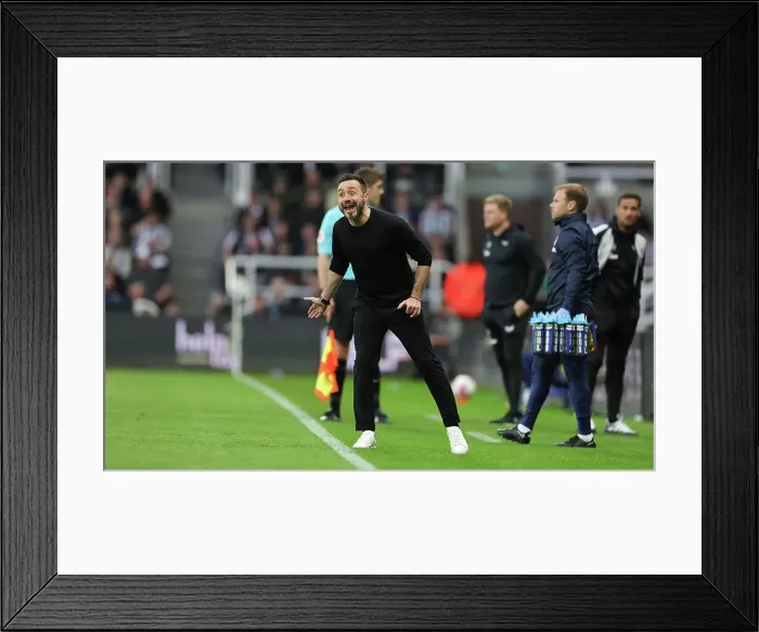 Framed Print : Premier League Showdown: Newcastle United vs. Brighton & Hove Albion (18MAY23) - Intense Match Action