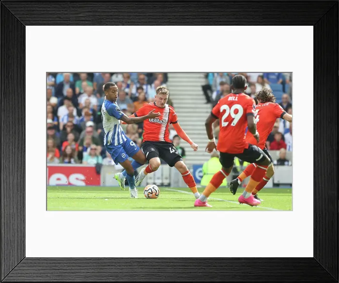 Framed Print : Intense Premier League Clash: Brighton & Hove Albion vs. Luton Town (12AUG23) Framed Print : Intense Premier League Clash: Brighton & Hove Albion vs. Luton Town (12AUG23)