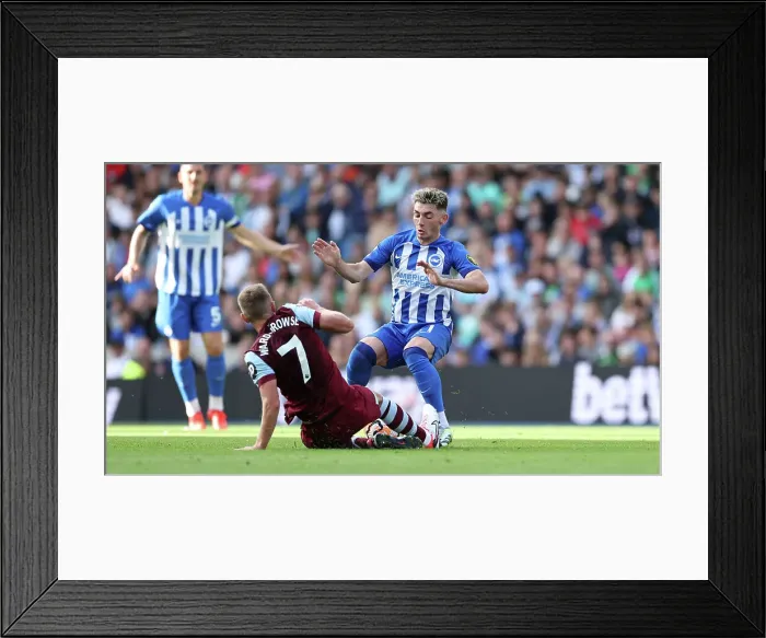Framed Print : 2023 / 24 Premier League: Intense Match Action between Brighton & Hove Albion and West Ham United at American Express Stadium Framed Print : 2023 / 24 Premier League: Intense Match Action between Brighton & Hove Albion and West Ham United at American Express Stadium