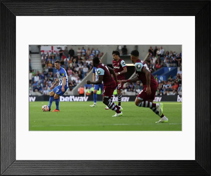 Framed Print : 2023 / 24 Premier League: Brighton & Hove Albion vs. West Ham United - Intense Match Action at American Express Stadium Framed Print : 2023 / 24 Premier League: Brighton & Hove Albion vs. West Ham United - Intense Match Action at American Express Stadium