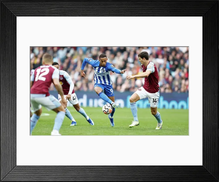 Framed Print : Premier League Showdown: Aston Villa vs. Brighton & Hove Albion (30SEP23) - Thrilling Match Action