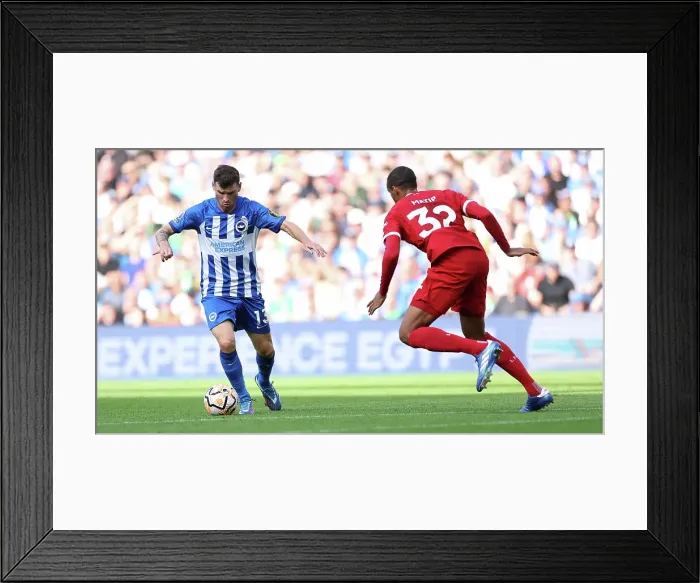 Framed Print : Intense Premier League Showdown: Brighton & Hove Albion vs. Liverpool (08.10.23) Framed Print : Intense Premier League Showdown: Brighton & Hove Albion vs. Liverpool (08.10.23)
