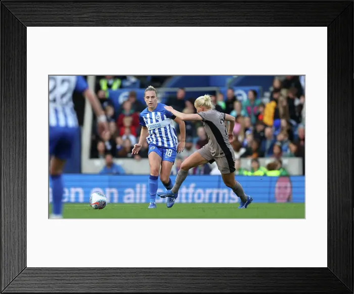 Framed Print : Battle in the Premier League: Brighton & Hove Albion Women vs. Tottenham Hotspur Women (15th October 2023) Framed Print : Battle in the Premier League: Brighton & Hove Albion Women vs. Tottenham Hotspur Women (15th October 2023)