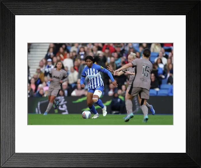 Framed Print : Brighton & Hove Albion Women vs. Tottenham Hotspur Women: A Premier League Showdown at the Amex Stadium (15th October 2023) Framed Print : Brighton & Hove Albion Women vs. Tottenham Hotspur Women: A Premier League Showdown at the Amex Stadium (15th October 2023)