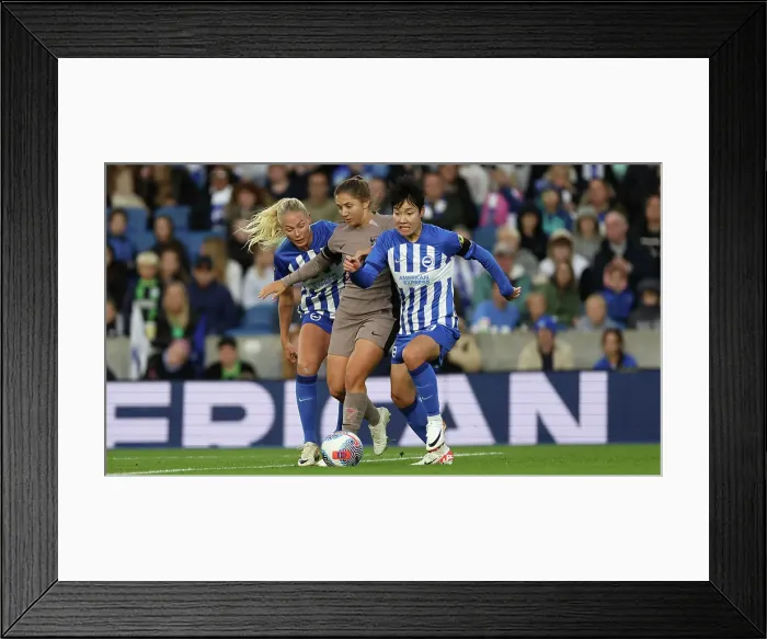 Framed Print : Brighton & Hove Albion Women vs. Tottenham Hotspur Women: A Premier League Showdown at Amex Stadium (15th October 2023) Framed Print : Brighton & Hove Albion Women vs. Tottenham Hotspur Women: A Premier League Showdown at Amex Stadium (15th October 2023)
