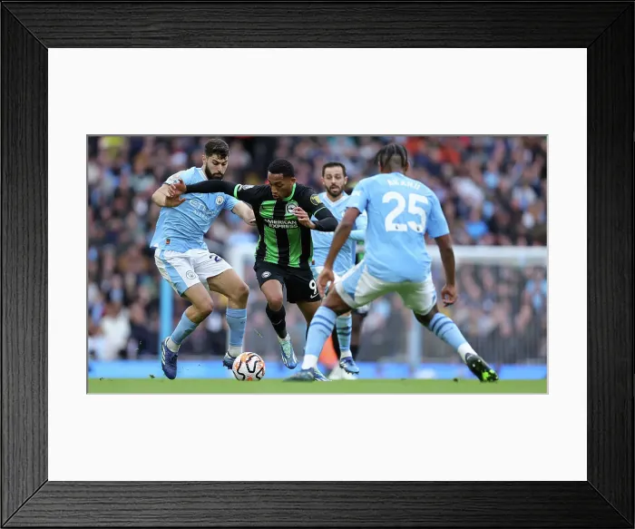Framed Print : Intense Premier League Clash: Manchester City vs. Brighton & Hove Albion (21Oct23) Framed Print : Intense Premier League Clash: Manchester City vs. Brighton & Hove Albion (21Oct23)