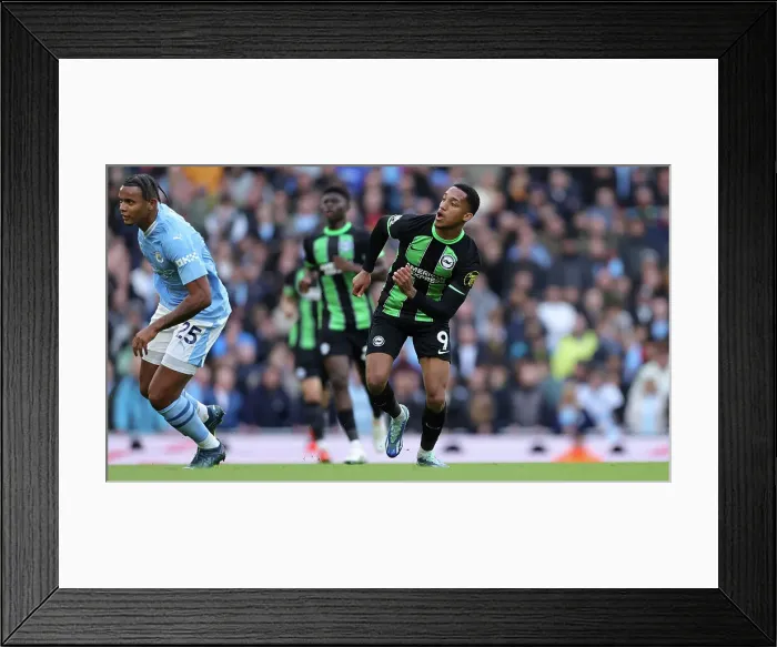 Framed Print : 2023 / 24 Premier League: Intense Manchester City vs. Brighton and Hove Albion Showdown at Etihad Stadium (21OCT23) Framed Print : 2023 / 24 Premier League: Intense Manchester City vs. Brighton and Hove Albion Showdown at Etihad Stadium (21OCT23)
