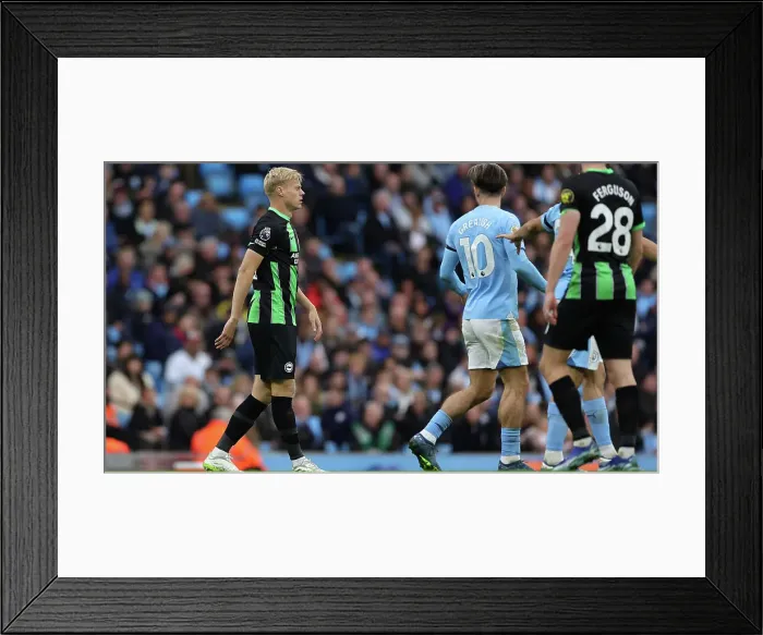 Framed Print : Showdown at Etihad: Premier League Battle between Manchester City and Brighton & Hove Albion (21OCT23) Framed Print : Showdown at Etihad: Premier League Battle between Manchester City and Brighton & Hove Albion (21OCT23)
