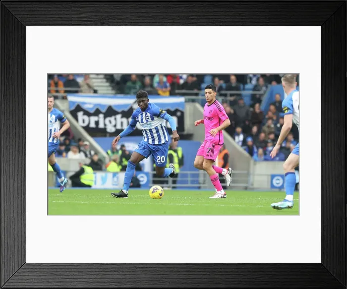 Framed Print : Intense Premier League Showdown: Brighton & Hove Albion vs. Fulham (29th October 2023) Framed Print : Intense Premier League Showdown: Brighton & Hove Albion vs. Fulham (29th October 2023)