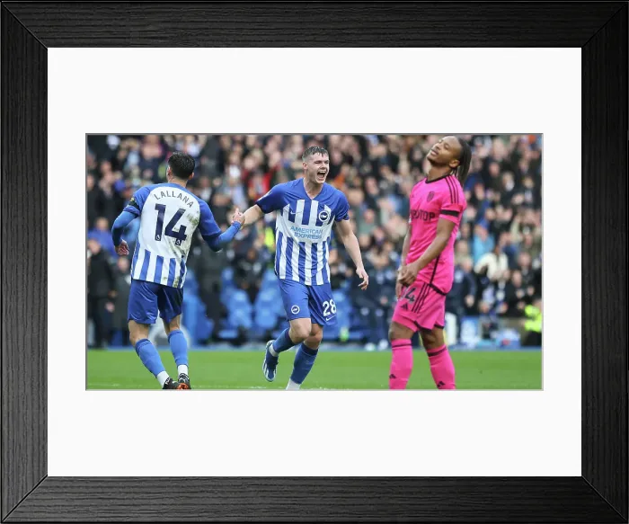 Framed Print : Intense Premier League Showdown: Brighton & Hove Albion vs. Fulham (29th October 2023) Framed Print : Intense Premier League Showdown: Brighton & Hove Albion vs. Fulham (29th October 2023)