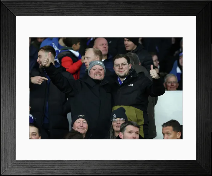 Framed Print : Intense Rivalry: Everton vs. Brighton and Hove Albion - Premier League Clash at Goodison Park (October 2023)