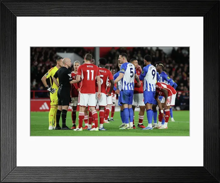 Framed Print : Intense Premier League Clash: Nottingham Forest vs. Brighton and Hove Albion (25NOV23) Framed Print : Intense Premier League Clash: Nottingham Forest vs. Brighton and Hove Albion (25NOV23)