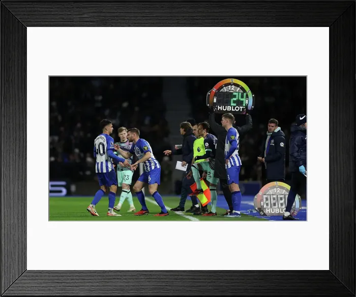 Framed Print : Intense Premier League Showdown: Brighton & Hove Albion vs. Brentford (06DEC23) Framed Print : Intense Premier League Showdown: Brighton & Hove Albion vs. Brentford (06DEC23)
