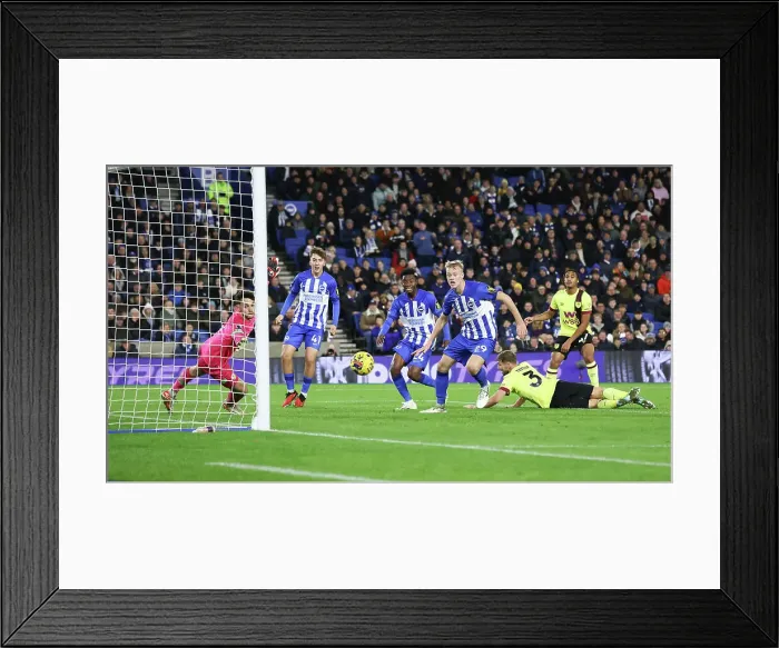 Framed Print : Intense Premier League Showdown: Brighton & Hove Albion vs. Burnley (09DEC23) Framed Print : Intense Premier League Showdown: Brighton & Hove Albion vs. Burnley (09DEC23)