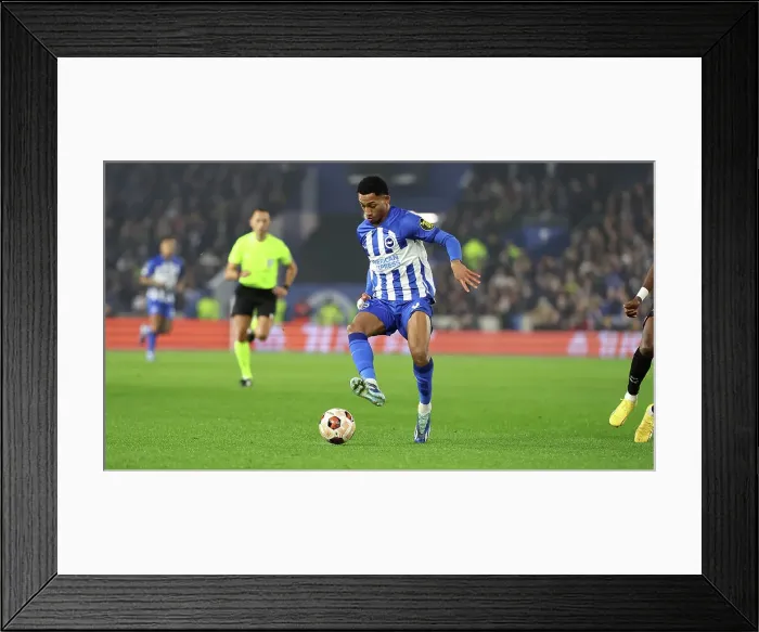 Framed Print : Brighton & Hove Albion vs. Olympique de Marseille: Europa League Group B Clash - December 14, 2023