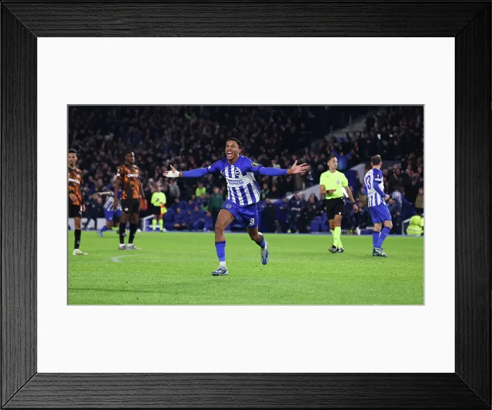 Framed Print : Brighton & Hove Albion vs. Olympique de Marseille: Europa League Group B Clash - December 14, 2023