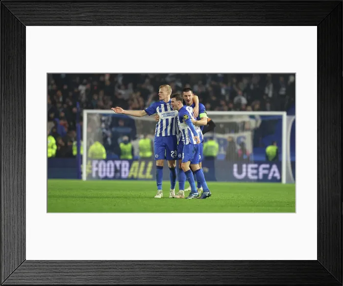 Framed Print : Brighton & Hove Albion vs. Olympique de Marseille: Europa League Battle, December 14, 2023 Framed Print : Brighton & Hove Albion vs. Olympique de Marseille: Europa League Battle, December 14, 2023