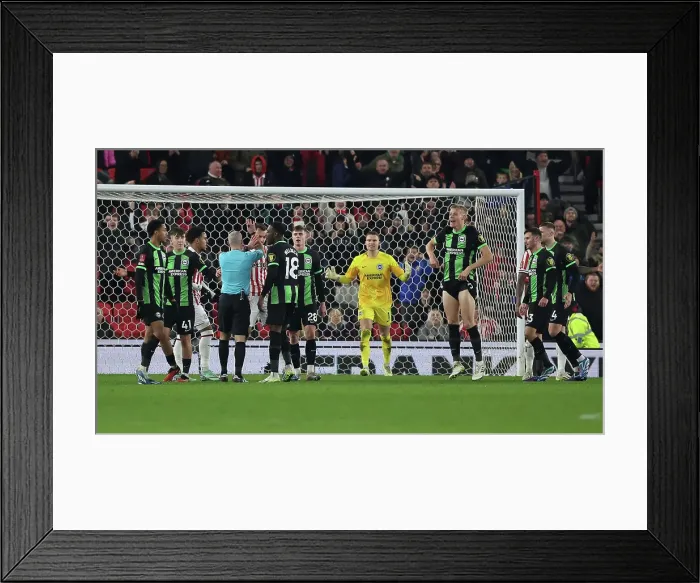 Framed Print : Intense FA Cup Battle: Stoke City vs. Brighton & Hove Albion (6th January 2024)