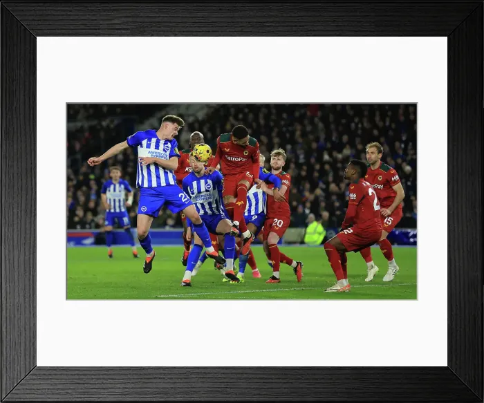 Framed Print : Brighton and Hove Albion vs. Wolverhampton Wanderers: A Premier League Clash at American Express Stadium (January 21, 2024)