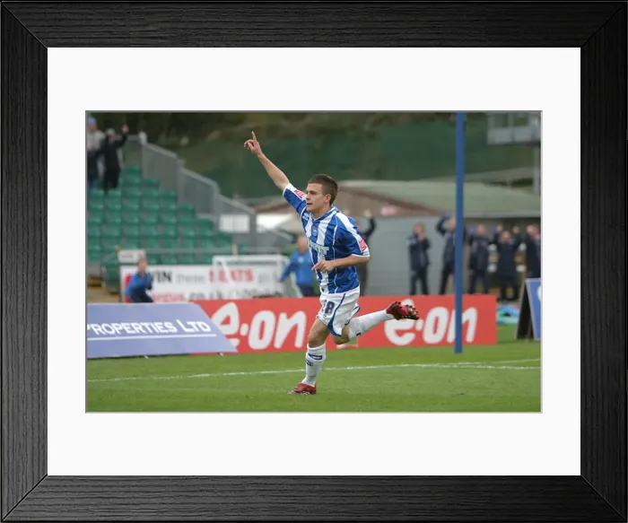 Framed Print : Dean Cox's Euphoric Moment: First Goal for Brighton & Hove Albion in FA Cup against Northwich Victoria Framed Print : Dean Cox's Euphoric Moment: First Goal for Brighton & Hove Albion in FA Cup against Northwich Victoria