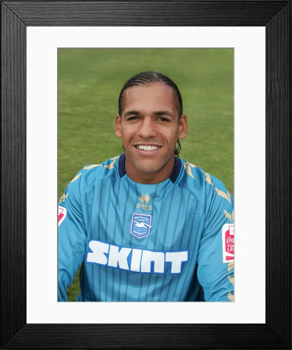 Framed Print : Michel Kuipers: A Focused Glance at Brighton and Hove Albion FC's Goalkeeping Star